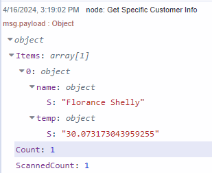 DynamoDB Query Node-RED